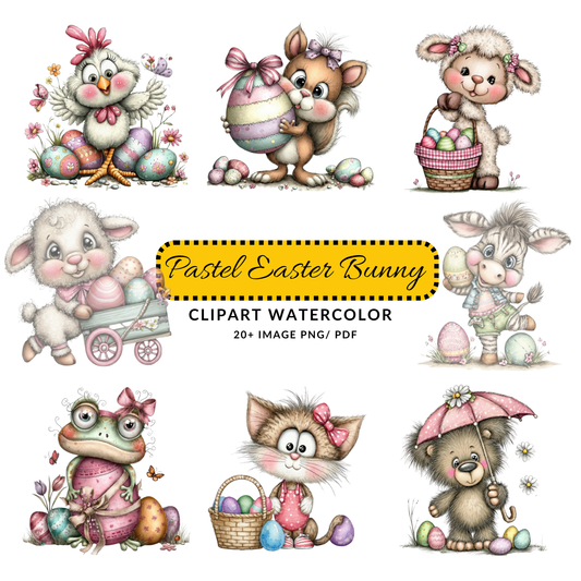 Easter Chick Clipart Bundle | Cute Spring Chick JPG Set | Easter Eggs Digital Download