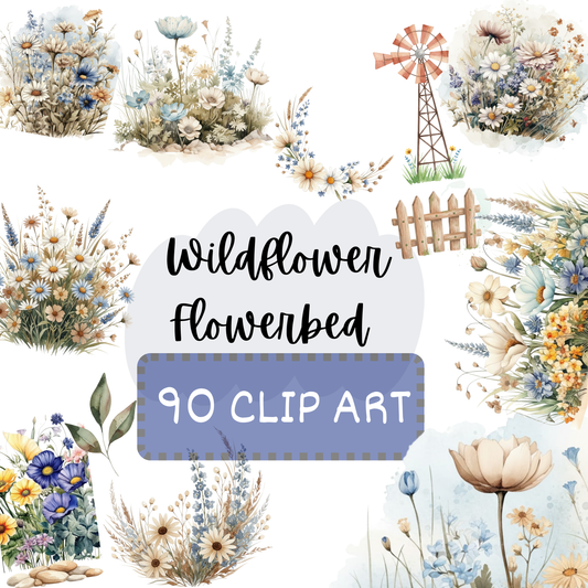 Watercolor Wildflower Clipart | Botanical Flower PNG Set | Garden Floral Digital Download
